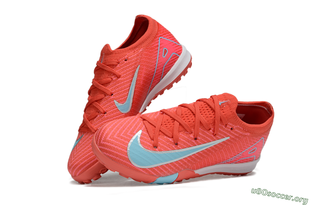 Nike Air Zoom Mercurial Vapor 16 Elite TF Football Shoes - Red/Silver/Jade 3