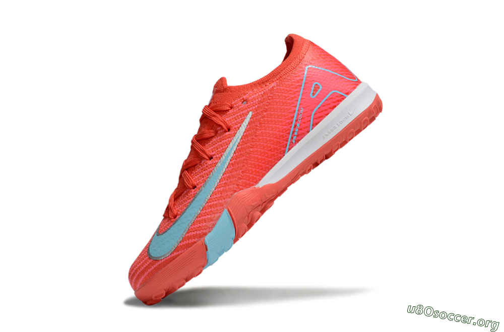 Nike Air Zoom Mercurial Vapor 16 Elite TF Football Shoes - Red/Silver/Jade 4