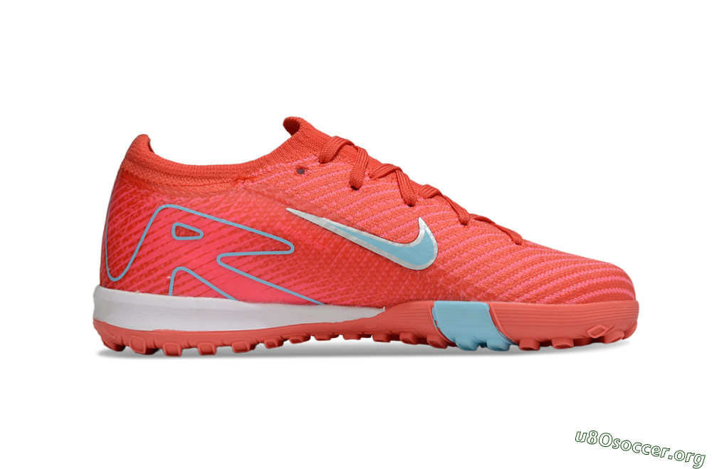 Nike Air Zoom Mercurial Vapor 16 Elite TF Football Shoes - Red/Silver/Jade 6