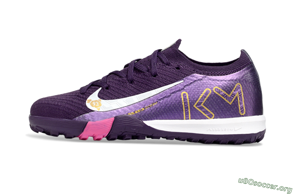 Nike Air Zoom Mercurial Vapor 16 Elite TF Football Shoes - Purple/White/Gold 2