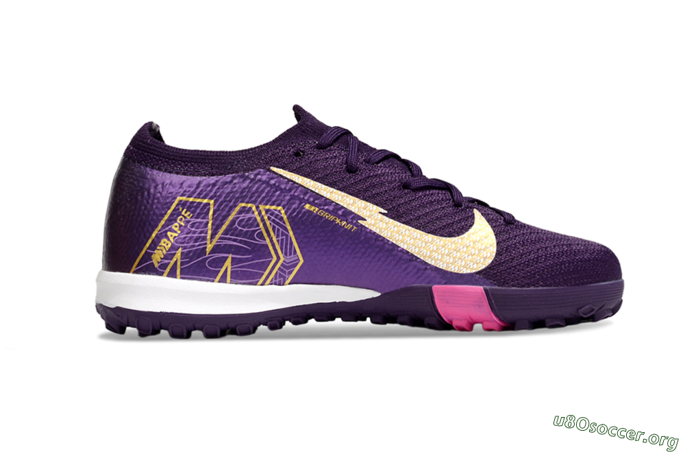 Nike Air Zoom Mercurial Vapor 16 Elite TF Football Shoes - Purple/White/Gold 4