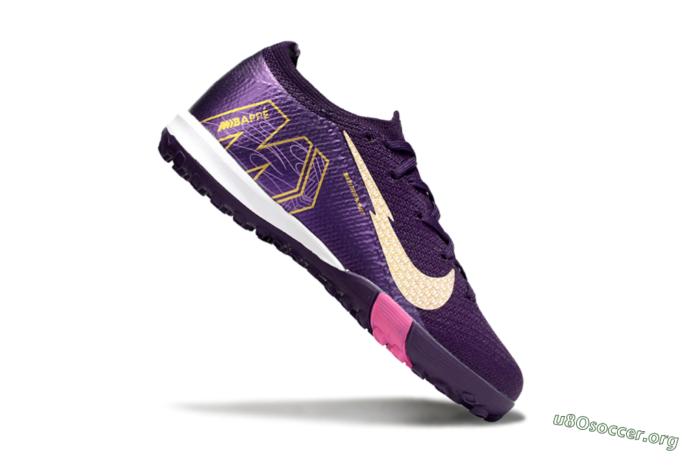 Nike Air Zoom Mercurial Vapor 16 Elite TF Football Shoes - Purple/White/Gold 0