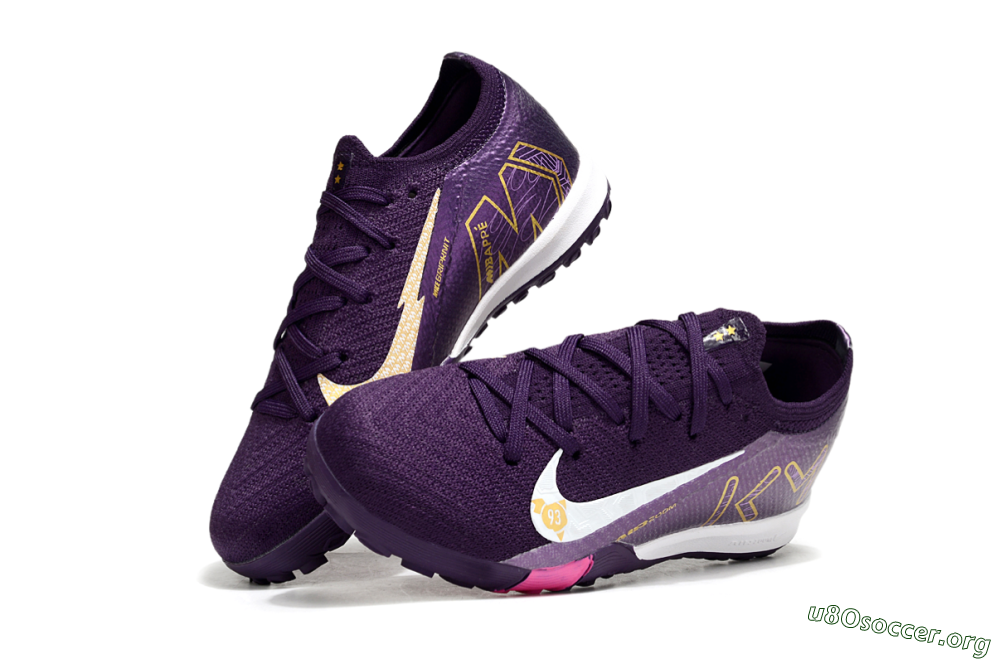 Nike Air Zoom Mercurial Vapor 16 Elite TF Football Shoes - Purple/White/Gold 3