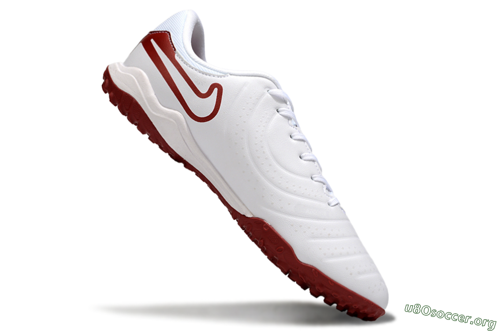 Nike Tiempo Legend 10 Academy TF Football Shoes - White/Red 4