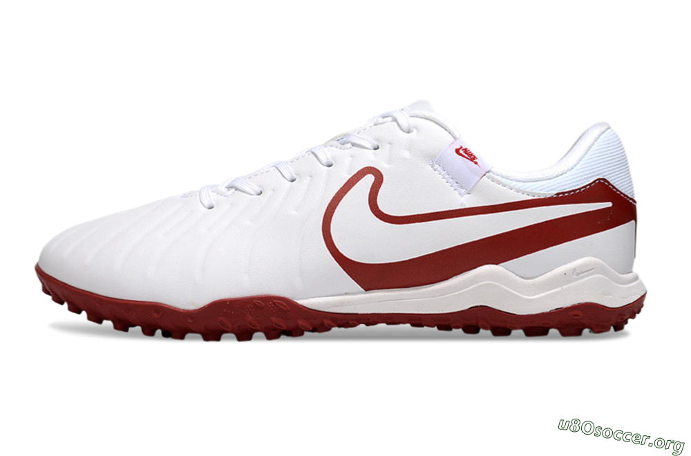 Nike Tiempo Legend 10 Academy TF Football Shoes - White/Red 3