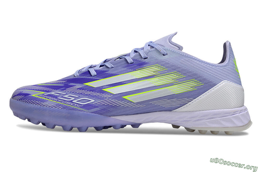 Adidas F50 Elite TF Football Shoes - Purple/Yellow/White 3