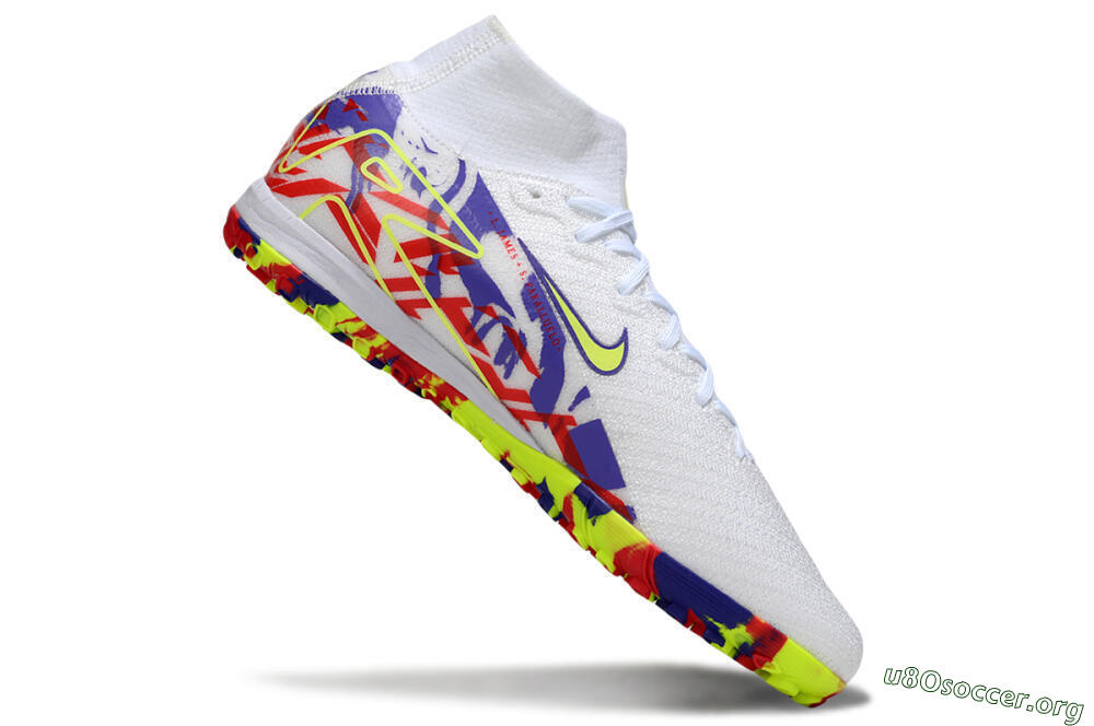 Nike Air Zoom Mercurial Superfly 10 Elite TF Football Shoes - White/Yellow/Purple/Red 4