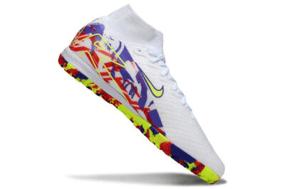 Nike Air Zoom Mercurial Superfly 10 Elite TF Football Shoes - White/Yellow/Purple/Red