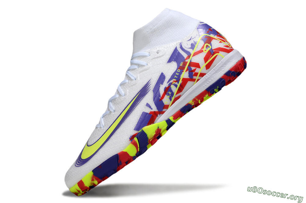 Nike Air Zoom Mercurial Superfly 10 Elite TF Football Shoes - White/Yellow/Purple/Red 5