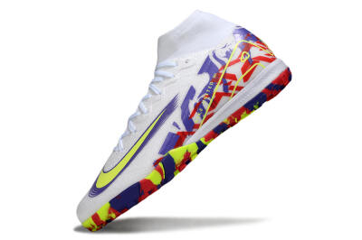 Nike Air Zoom Mercurial Superfly 10 Elite TF Football Shoes - White/Yellow/Purple/Red