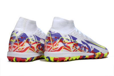 Nike Air Zoom Mercurial Superfly 10 Elite TF Football Shoes - White/Yellow/Purple/Red