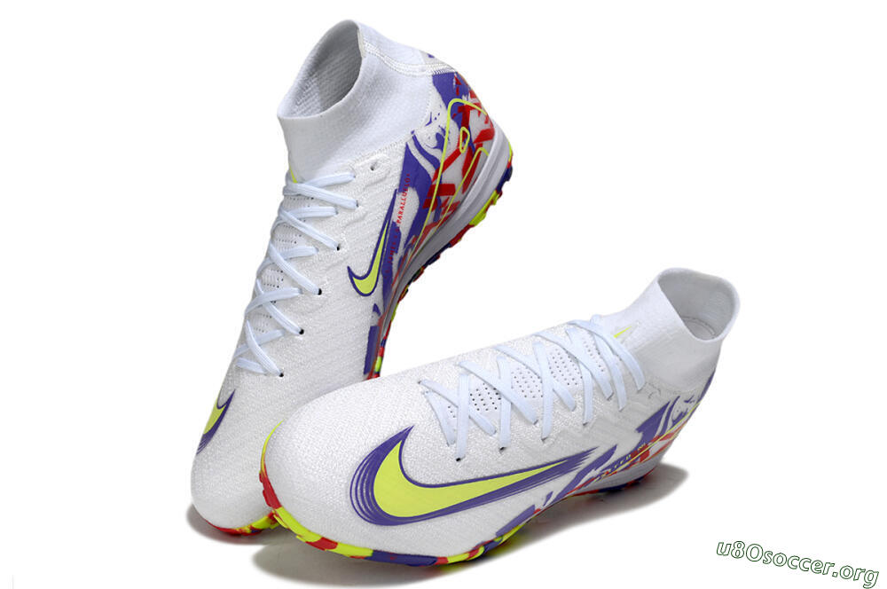 Nike Air Zoom Mercurial Superfly 10 Elite TF Football Shoes - White/Yellow/Purple/Red 0