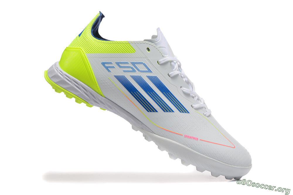Adidas F50 Pro TF Football Shoes - Grey/Blue/Yellow 4