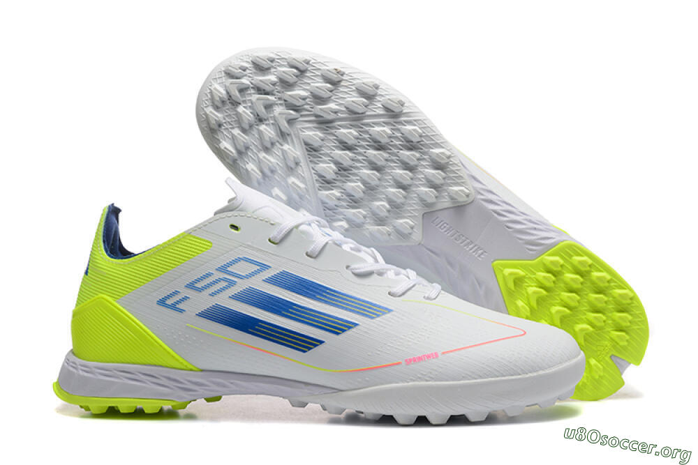 Adidas F50 Pro TF Football Shoes - Grey/Blue/Yellow 2