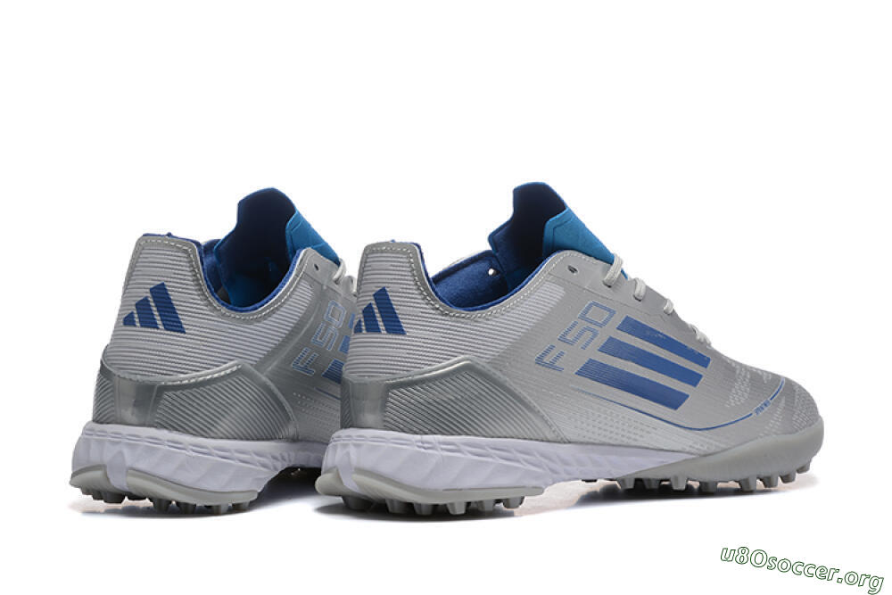 Adidas F50 Pro TF Football Shoes - Silver/Blue/White 5