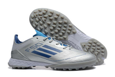 Adidas F50 Pro TF Football Shoes - Silver/Blue/White