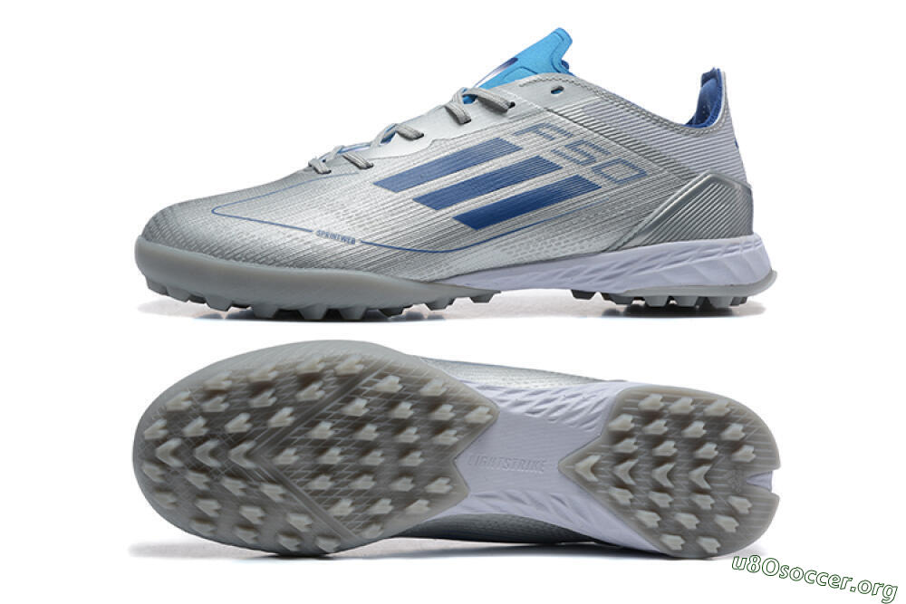 Adidas F50 Pro TF Football Shoes - Silver/Blue/White 1