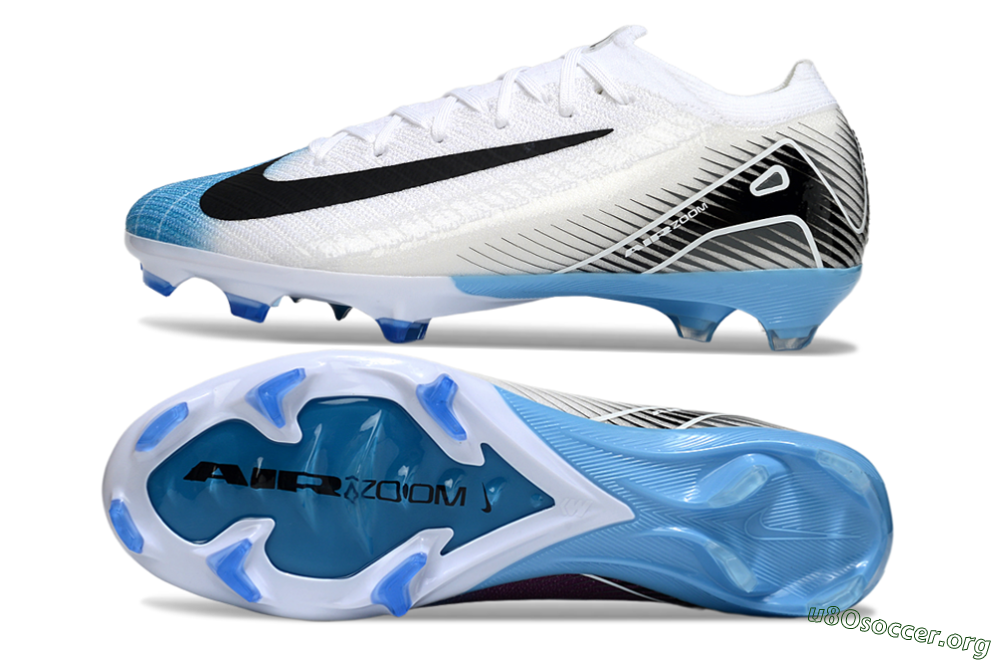 Nike Air Zoom Mercurial Vapor 16 Elite FG Football Boots - White/Black/Blue 1