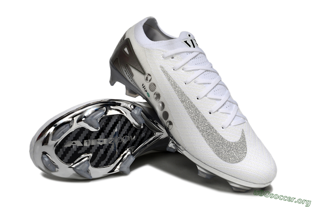 Nike Air Zoom Mercurial Vapor 16 Elite FG Football Boots - White/Silver/Grey 4