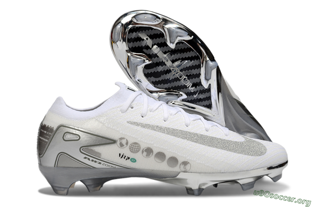 Nike Air Zoom Mercurial Vapor 16 Elite FG Football Boots - White/Silver/Grey 2
