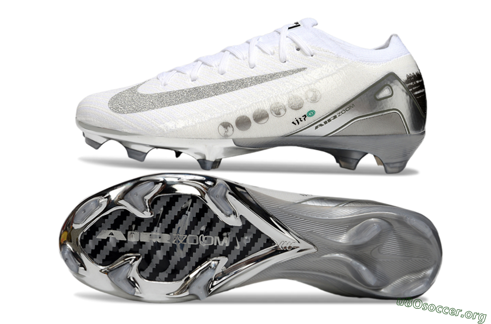 Nike Air Zoom Mercurial Vapor 16 Elite FG Football Boots - White/Silver/Grey 1