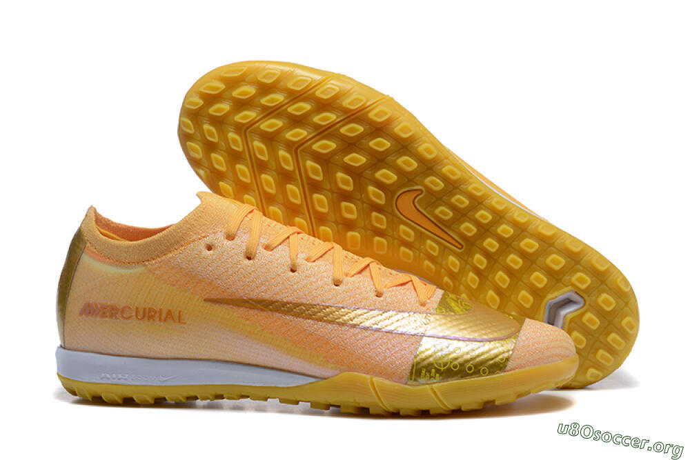 Nike Air Zoom Mercurial Vapor 16 Elite TF Football Shoes - Yellow/Gold/White 2