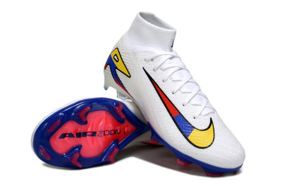Nike Air Zoom Mercurial Superfly 10 Elite FG Football Boots - White/Yellow/Blue/Red