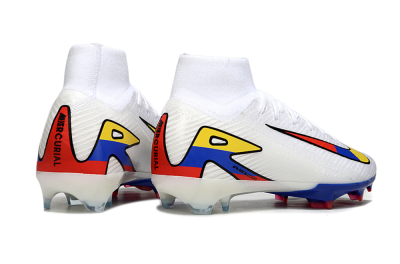 Nike Air Zoom Mercurial Superfly 10 Elite FG Football Boots - White/Yellow/Blue/Red