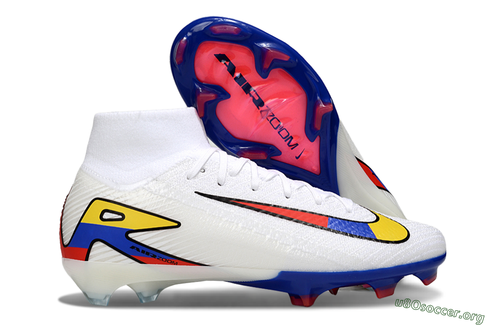 Nike Air Zoom Mercurial Superfly 10 Elite FG Football Boots - White/Yellow/Blue/Red 2