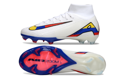Nike Air Zoom Mercurial Superfly 10 Elite FG Football Boots - White/Yellow/Blue/Red