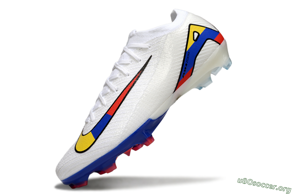 Nike Air Zoom Mercurial Vapor 16 Elite FG Football Boots - White/Yellow/Blue/Red 6