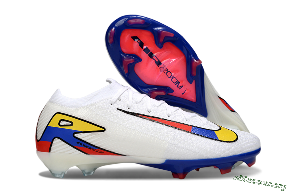 Nike Air Zoom Mercurial Vapor 16 Elite FG Football Boots - White/Yellow/Blue/Red 2