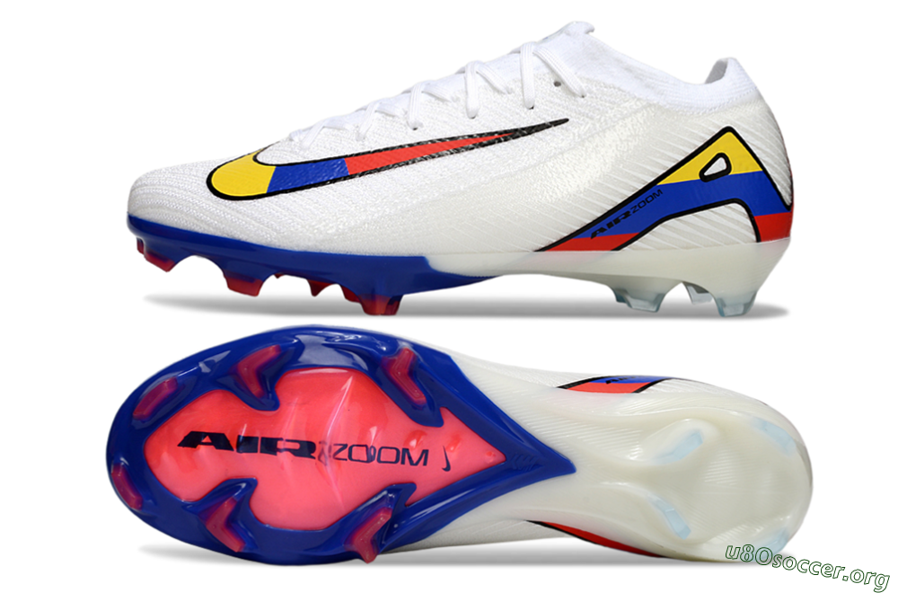 Nike Air Zoom Mercurial Vapor 16 Elite FG Football Boots - White/Yellow/Blue/Red 1