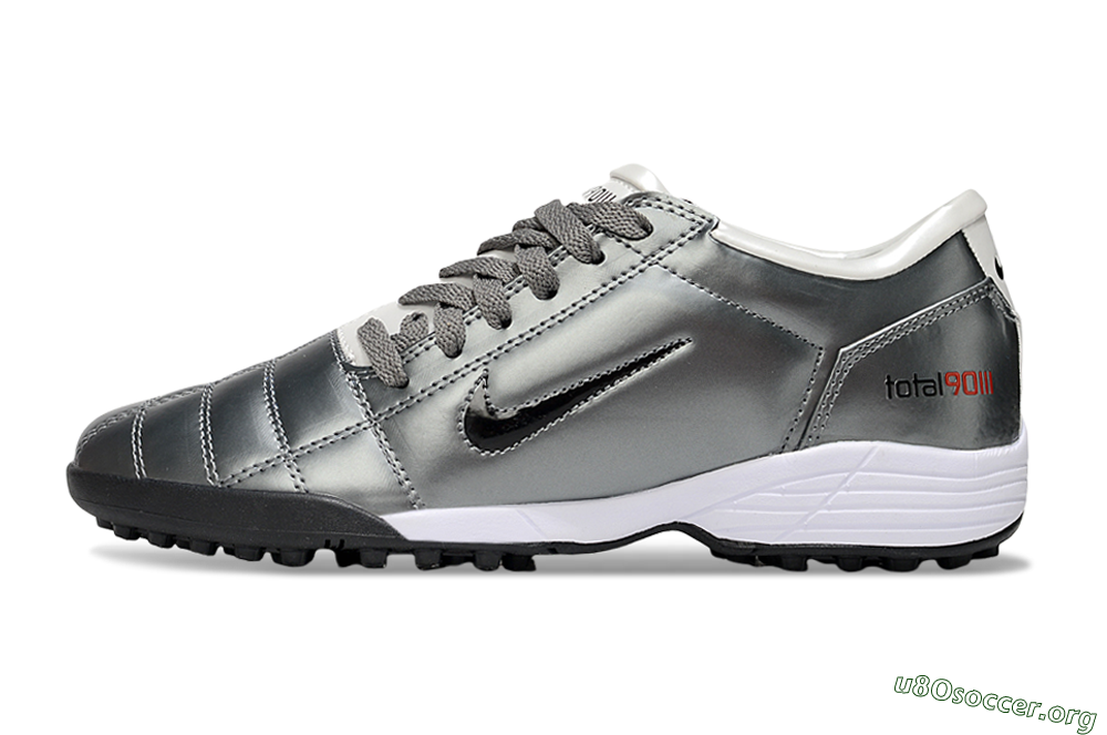 Nike Total 90 III TF Football Shoes - Silver/Black/White 3