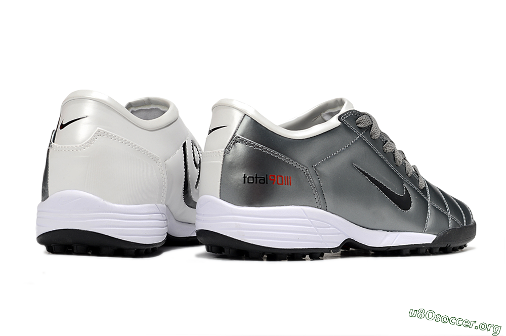 Nike Total 90 III TF Football Shoes - Silver/Black/White 6