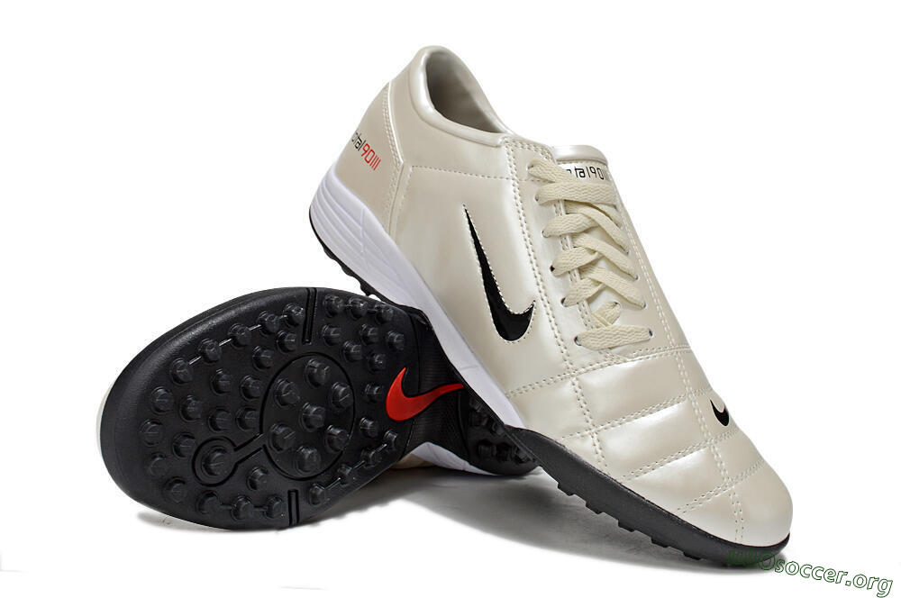 Nike Total 90 III TF Football Shoes - Beige/Black/White 3