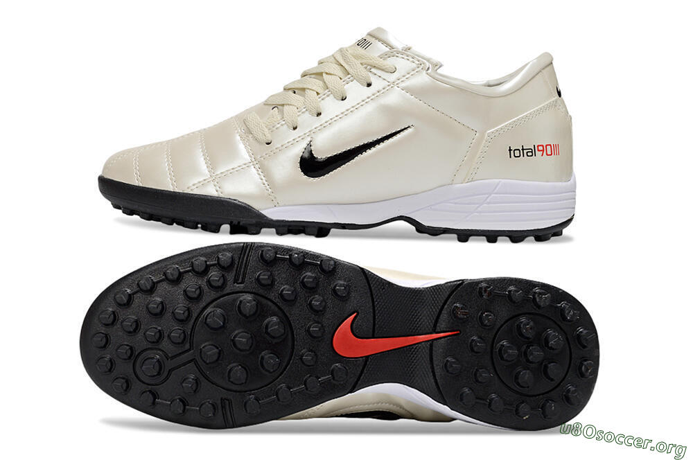 Nike Total 90 III TF Football Shoes - Beige/Black/White 1