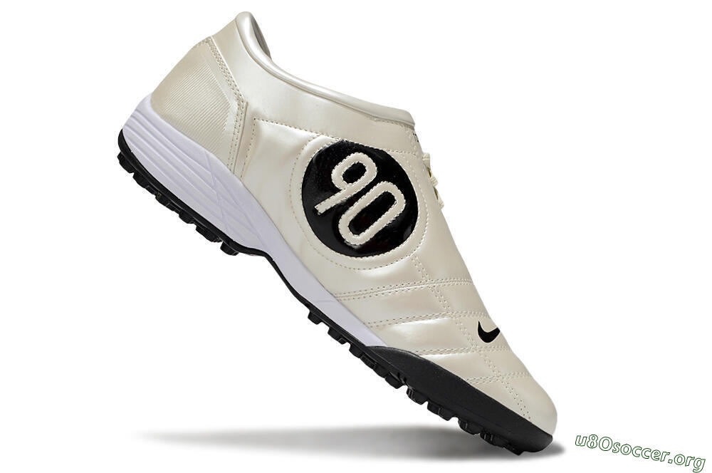 Nike Total 90 III TF Football Shoes - Beige/Black/White 4