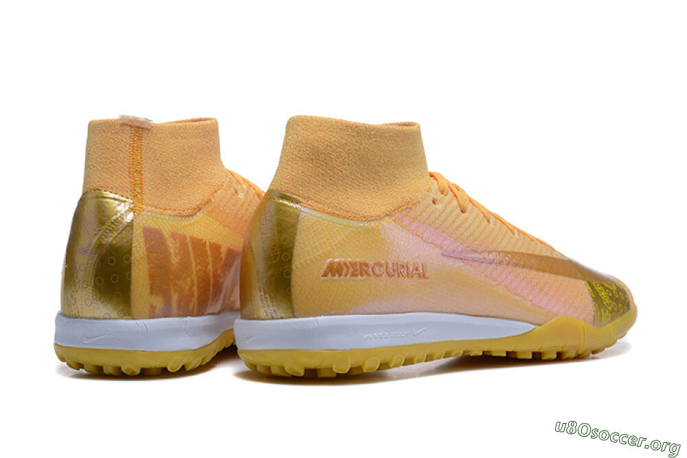 Nike Air Zoom Mercurial Superfly 10 Elite TF Football Shoes - Yellow/Gold/White 9