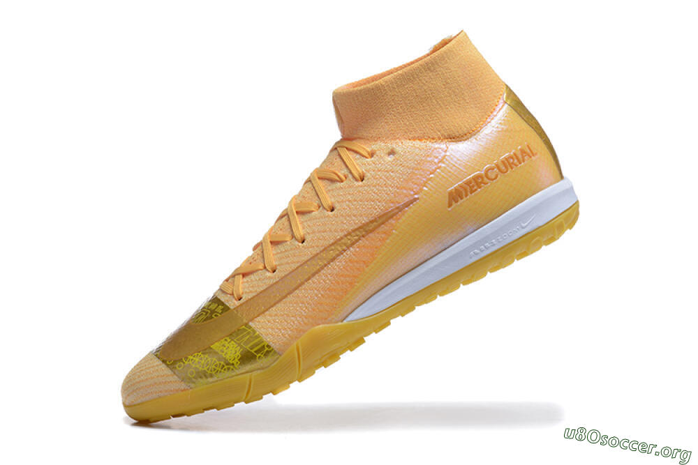 Nike Air Zoom Mercurial Superfly 10 Elite TF Football Shoes - Yellow/Gold/White 8