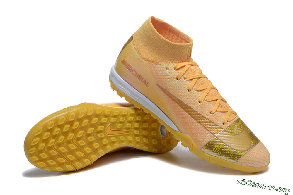 Nike Air Zoom Mercurial Superfly 10 Elite TF Football Shoes - Yellow/Gold/White 4