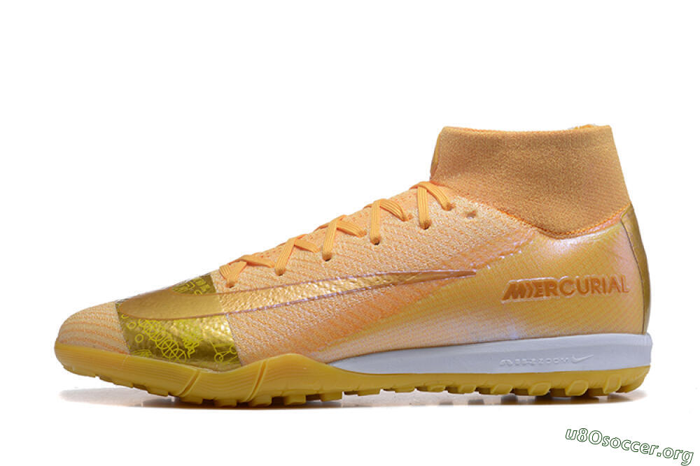 Nike Air Zoom Mercurial Superfly 10 Elite TF Football Shoes - Yellow/Gold/White 3