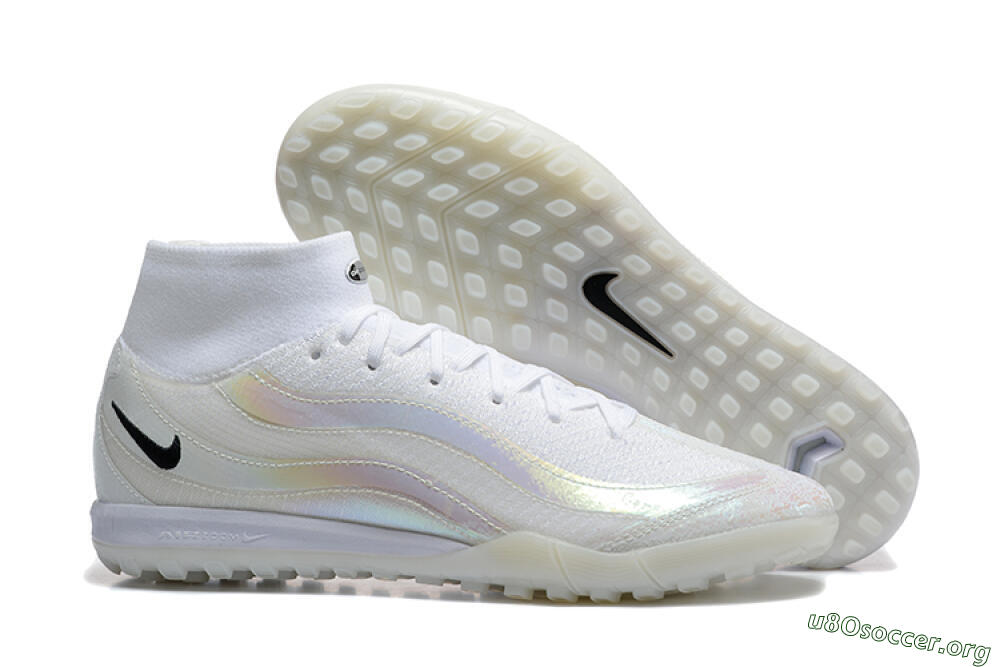 Nike Air Zoom Mercurial Superfly 10 Elite TF Football Shoes - White/Black 2