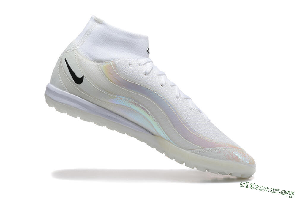 Nike Air Zoom Mercurial Superfly 10 Elite TF Football Shoes - White/Black 7