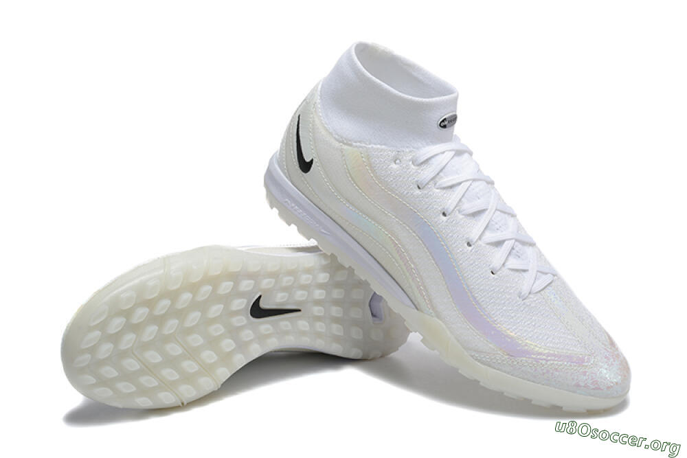 Nike Air Zoom Mercurial Superfly 10 Elite TF Football Shoes - White/Black 4