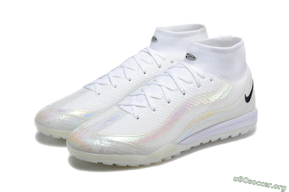 Nike Air Zoom Mercurial Superfly 10 Elite TF Football Shoes - White/Black 5