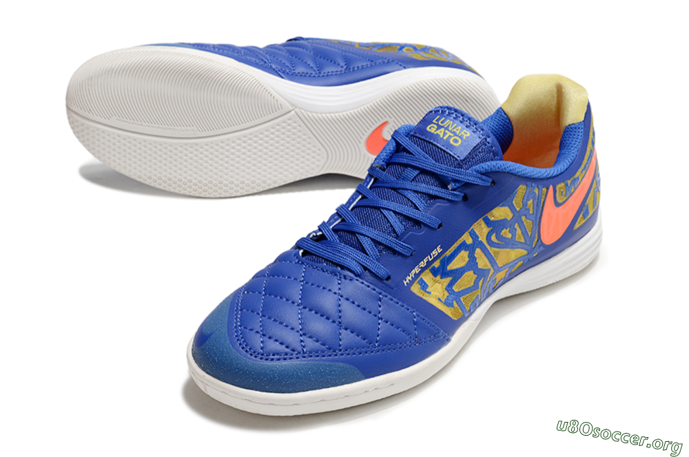 Nike Lunar Gato 2 IC Football Shoes - Blue/Gold/Red 0