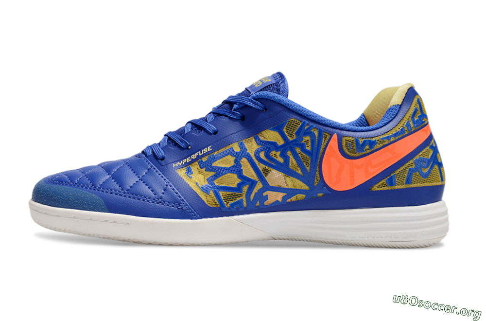 Nike Lunar Gato 2 IC Football Shoes - Blue/Gold/Red 3