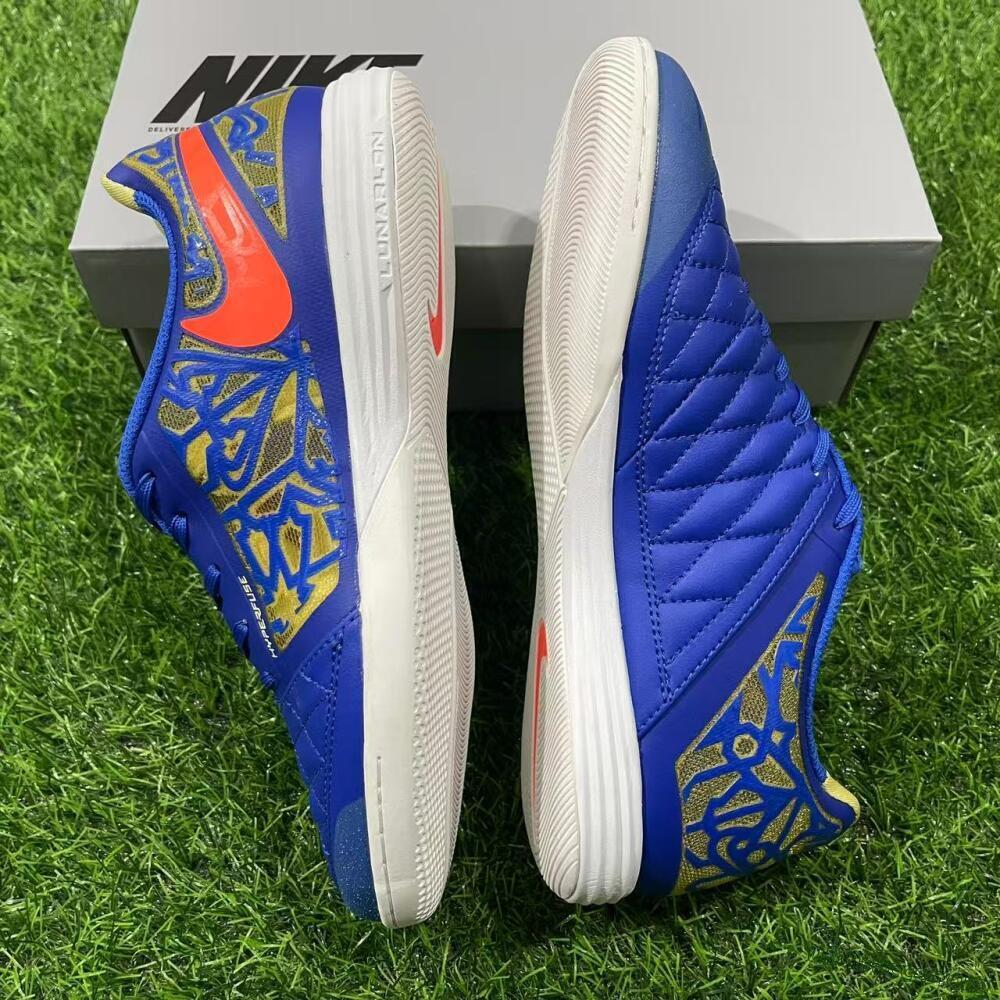 Nike Lunar Gato 2 IC Football Shoes - Blue/Gold/Red