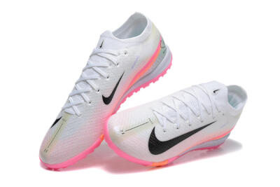 Nike Air Zoom Mercurial Vapor 16 Elite TF Football Shoes - White/Black/Pink